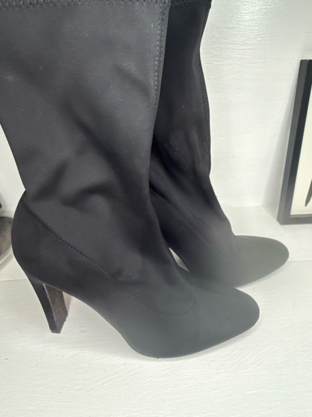 Women's Black Stretch Sock Boots